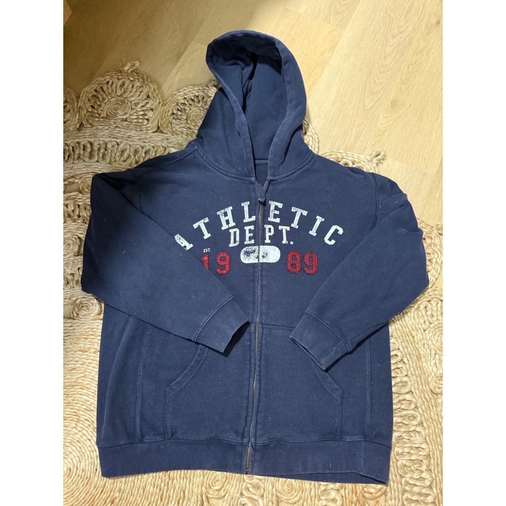 The Childrens Place Boys Navy Blue Zip Up Hoodie Sweatshirt L 10/12